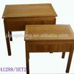 Natural bamboo nested table set of 2 hot sale