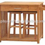 Bamboo kitchen dining table and chair