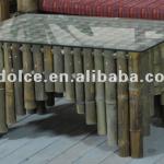 Glass top bamboo table-DS-WY3069