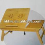 foldable bamboo laptop table with USB cooling fan-HW-SD11