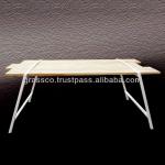 Bamboo dinner table with metal frame (02109)