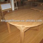 Green Bamboo Foldable Round Dining Table in home