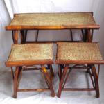 bamboo table and stool-