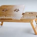 Adjustable and multifunctional bamboo laptop desk