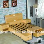 LONGBANG bamboo veneer bedroom furniture beds-LB-QZ-8007