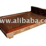 Teak Wood Bed Decorating With Sugar Palm Size 6 Feet-