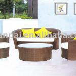 brown color poly rattan sofa set-RS-088