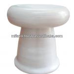 Handcrafted White Coiled Bamboo Stool (Vietnam)