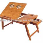 OEM two fans bamboo computer desk-