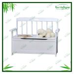 Lovely white kids storage bamboo bench