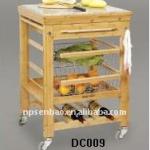 3 tiers bamboo kitchen trolley