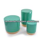 High quality best selling colored blue spun bamboo stool from Vietnam