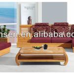 2013 AAA quality sofa set with cushion wooden bamboo furniture living room table and chair with coffee table + corner