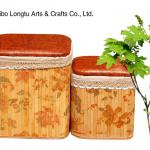 Home fashion rustic foldable bamboo storage stool&amp;ottoman-LTO002