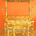 BFS-13018 - Outdoor bar - Island Tiki Bamboo Bar with Two Stools and Two Torches-BFS-13018