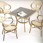 resturant dining table and chairs with hand paint bamboo finish-AS-6015set