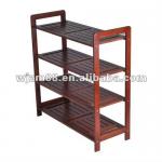 Bamboo shoes rack dark red color