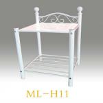 discount metal frame with glass desktop beside table-ML-H11