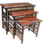 set of 3 bamboo tables for home and garden