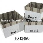bamboo storage box with liner S/3 for living room-HX12-090