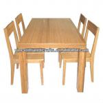 Natural bamboo table and chair set for dining room