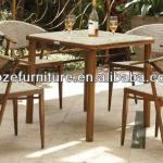Vintage Style Bamboo Like Patio Dining Table Designs Four Chair/ Bamboo Dining Table and Chair Dining Set-BZ-SB009