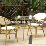 Stylish bamboo texture dining table and chair furniture on sale