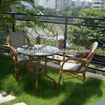 Coffee shop reception: outdoor furniture seating set/ bamboo-like garden furniture