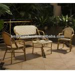 Outdoor furniture Aluminum frame bamboo like dining set/Garden furniture texilene coffee set