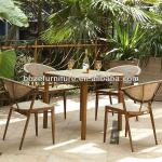 2013 Aluminum frame bamboo like powered coating dining set