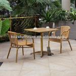 2013 bamboo like dining set/Bamboo like rattan chair/Polywood table with bamboo like aluminum frame