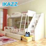 Kid storage bed with trundle and stairs