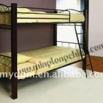 metal full over full bunk bed with wooden post for kids(MLBK-06)-MLBK-06