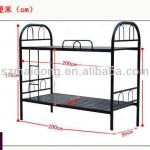 Black metal bunk bed for dormitory