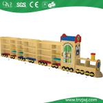 High quality train style kids toy cabinet combination