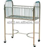 Stainless steel four castors hospital infant bed