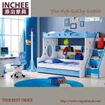 kids bunk bed with stairs-H639