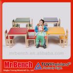 European standard kindergarten furniture of solid pine wood for 2014