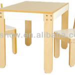 Natural Wooden Kids Folding Table and Chair Set-BWMS-044
