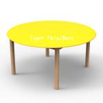 Children mini set kidergarden Rubber wooden kids furniture color round Table-FT027