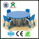 China cheap price round plastic table and chair set for kids/desk/prescholl furniture/baby furniture QX-B7003