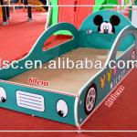 wooden children car bed