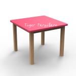 Children mini set kidergarden Rubber wooden kids furniture color square Table-FT028