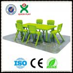 Gunagzhou factory charming cheap square kids plastic table and chair set/desk/prescholl furniture QX-B7104-QX-B7104