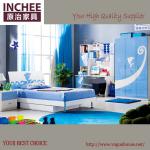 mdf blue kids bedroom set-H602