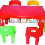 Colored kids plastic folding table and chair set QX-B6905