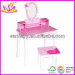 Popular MDF children makeup vanity with mirror, drawer and chair-W08H002