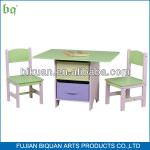 BQ lovely wooden children table and chair with storage bins