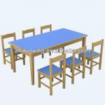 Wooden Kindergarten Table and Chairs , Preschool Furniture-B01-4