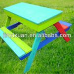 2013 Hot sales kids play fun wooden sandbox table / Wood picnic table with sandbox